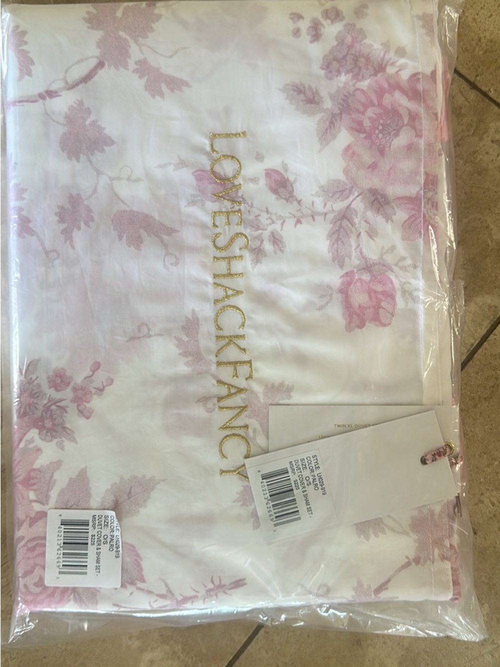 LoveShackFancy Pink Floral Cotton Duvet and Sham - TWINXL / TWIN - Picture 3 of 7